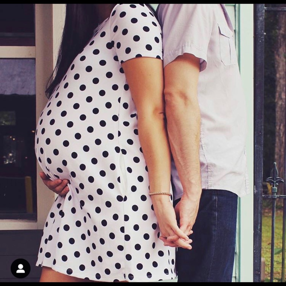 Black & White Dot Maternity Dress